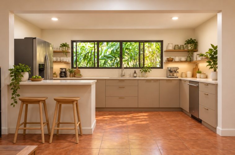 An example of the kitchen with different finishes