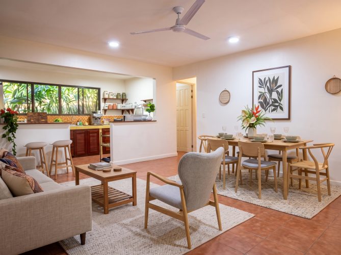 Living room and kitchen